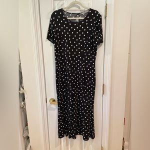 Asos black and white polka dot fit and flare dress.